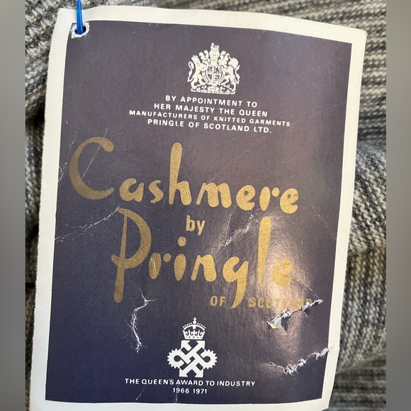 NWT VTG Pringle cashmere grey/white Aline skirt w/ elastic waistband - Picture 2 of 10